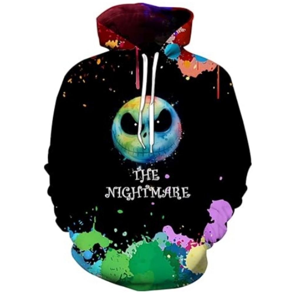 3D Print Pullover Hoodie Sweatshirt Women /Men Black / Green